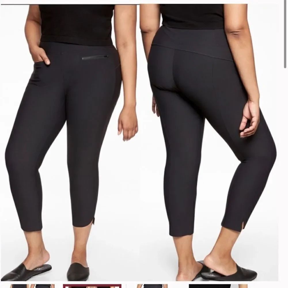 Athleta Stellar Crop Pants, black, size Small - Picture 3 of 7